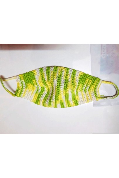 Happy Threads Handmade Crochet Cotton Masks- Green Happy Threads Handmade Crochet Cotton Masks- Green